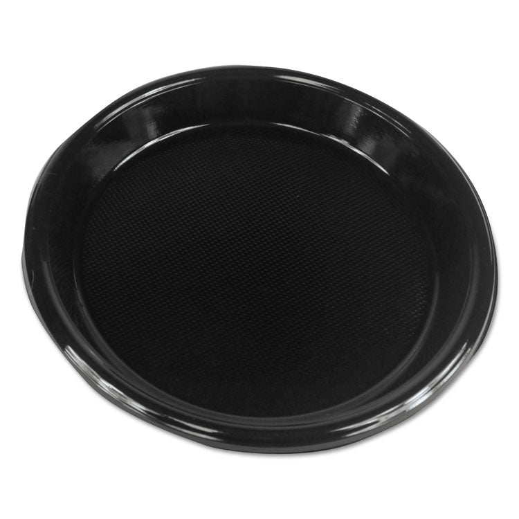 Boardwalk - Hi-Impact Plastic Dinnerware, Plate, 10" dia, Black, 500/Carton