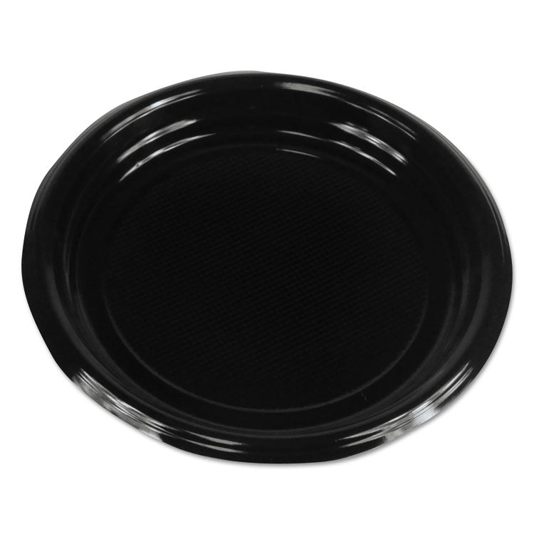 Boardwalk - Hi-Impact Plastic Dinnerware, Plate, 9" dia, Black, 500/Carton