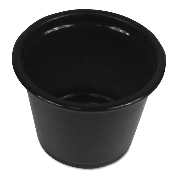 Boardwalk - Souffle/Portion Cups, 1 oz, Polypropylene, Black, 20 Cups/Sleeve, 125 Sleeves/Carton