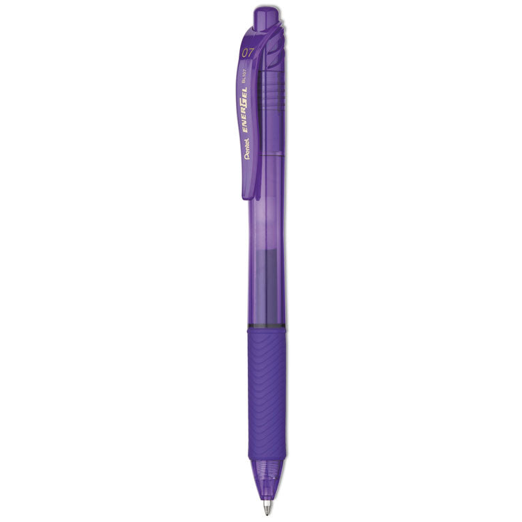 Pentel - EnerGel-X Gel Pen, Retractable, Medium 0.7 mm, Violet Ink, Violet Barrel, Dozen
