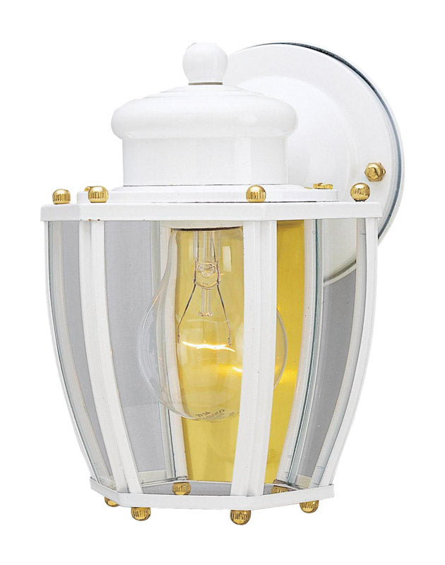 WESTINGHOUSE - Westinghouse Semi-Gloss Gold/White Switch Incandescent Wall Lantern