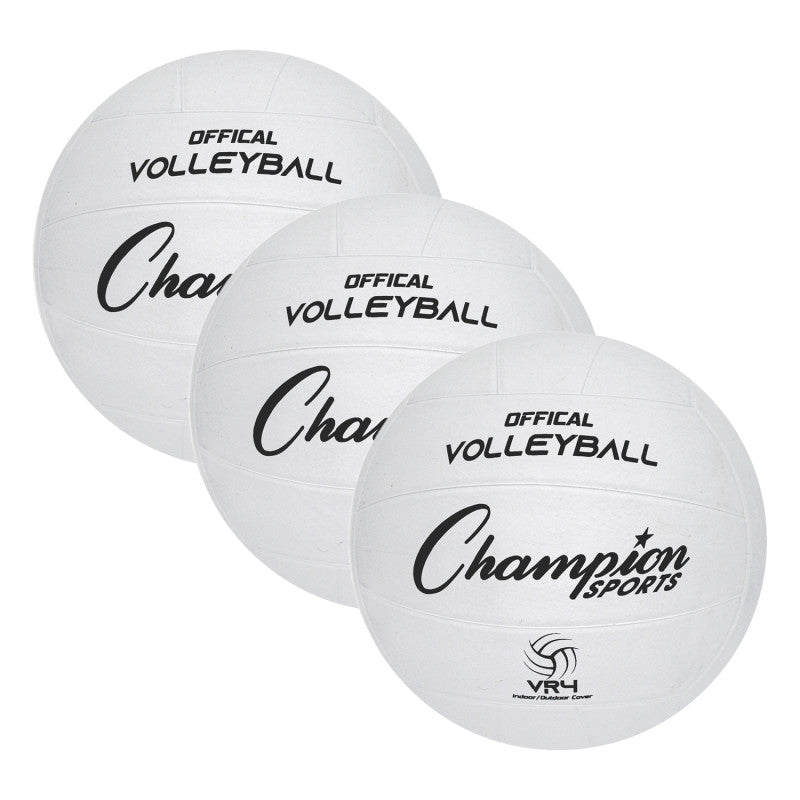 CHAMPION SPORTS - Rubber Volleyball, Official Size, Pack of 3