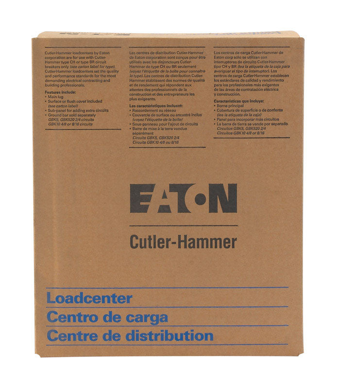 EATON - Eaton Cutler-Hammer 125 amps 120/240 V 4 space 4 circuits Surface Mount Main Lug Load Center