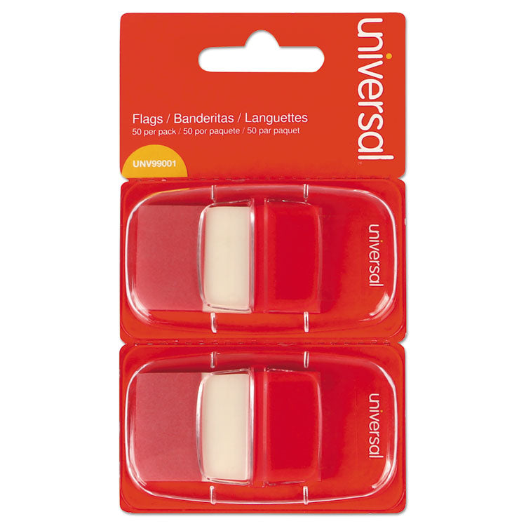 Universal - Page Flags, Red, 50 Flags/Dispenser, 2 Dispensers/Pack