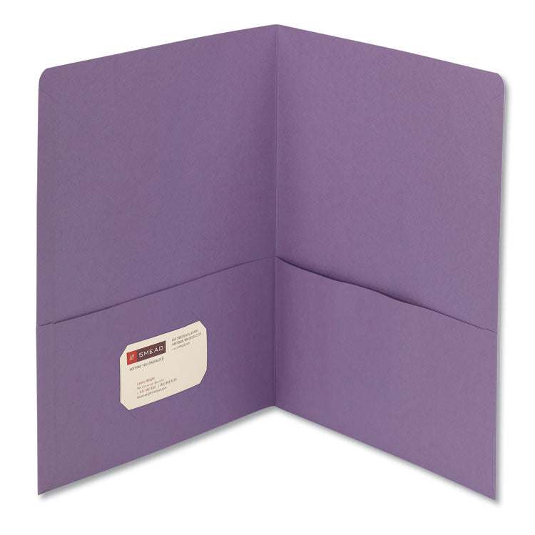 Smead - Two-Pocket Folder, Textured Paper, 100-Sheet Capacity, 11 x 8.5, Lavender, 25/Box