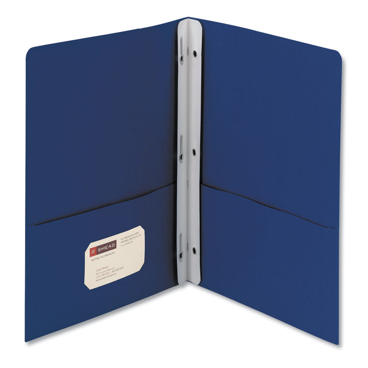 Smead - 2-Pocket Folder with Tang Fastener, 0.5" Capacity, 11 x 8.5, Dark Blue, 25/Box