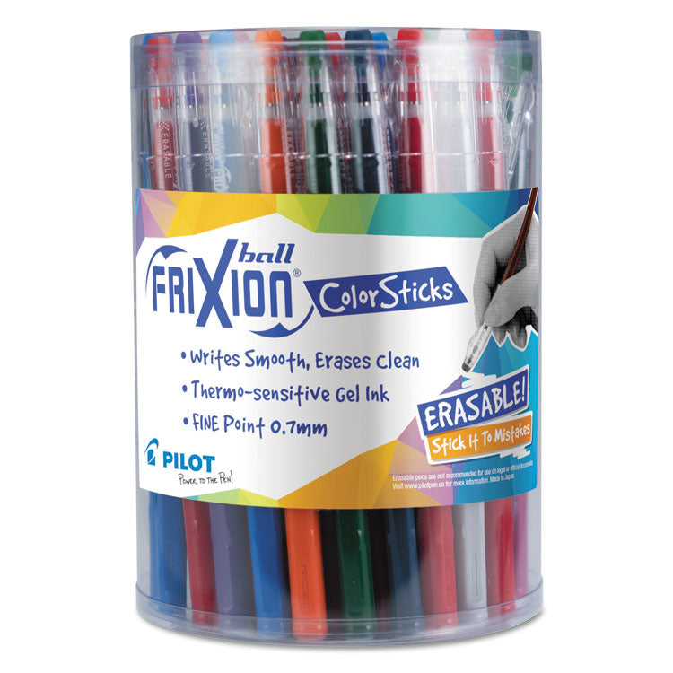 Pilot - FriXion ColorSticks Erasable Gel Pen, Stick, Fine 0.7 mm, Ten Assorted Ink and Barrel Colors, 36/Pack