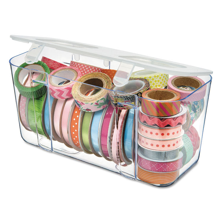 deflecto - Stackable Caddy Organizer, Medium, Plastic, 8.8 x 4 x 4.38, White