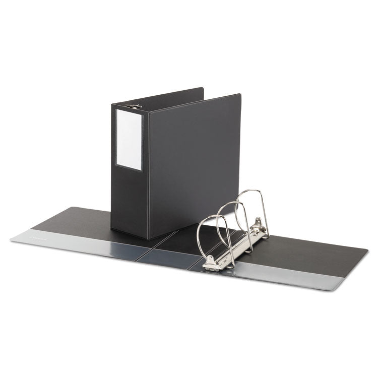 Universal - Deluxe Non-View D-Ring Binder with Label Holder, 3 Rings, 5" Capacity, 11 x 8.5, Black