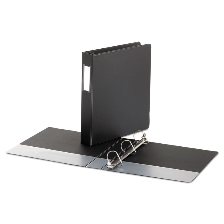 Universal - Deluxe Non-View D-Ring Binder with Label Holder, 3 Rings, 1.5" Capacity, 11 x 8.5, Black