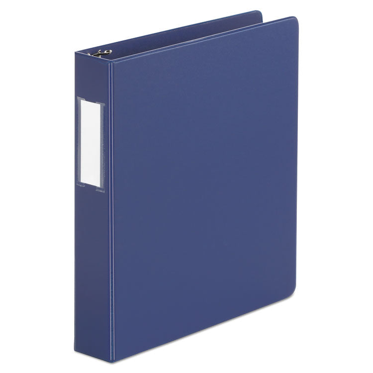 Universal - Deluxe Non-View D-Ring Binder with Label Holder, 3 Rings, 1.5" Capacity, 11 x 8.5, Royal Blue