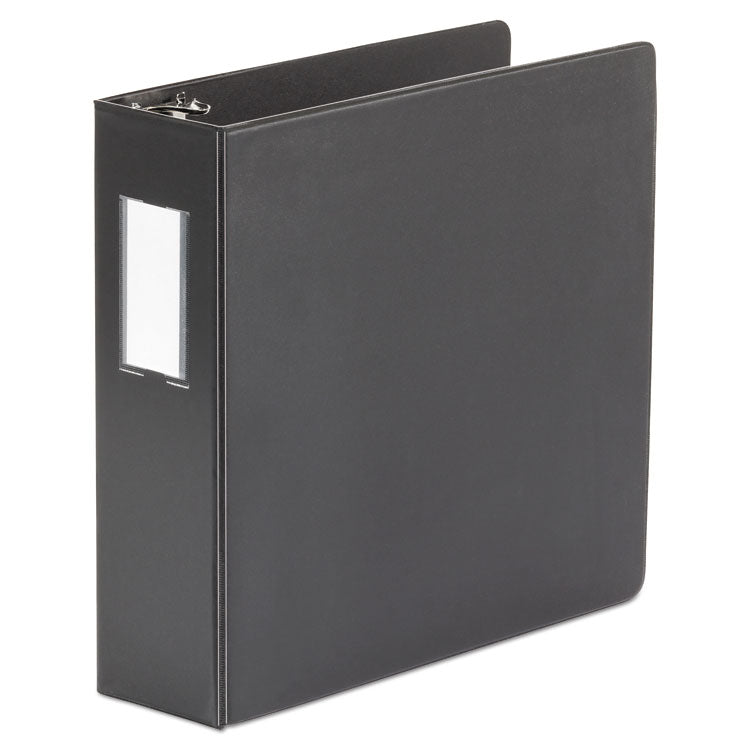 Universal - Deluxe Non-View D-Ring Binder with Label Holder, 3 Rings, 3" Capacity, 11 x 8.5, Black