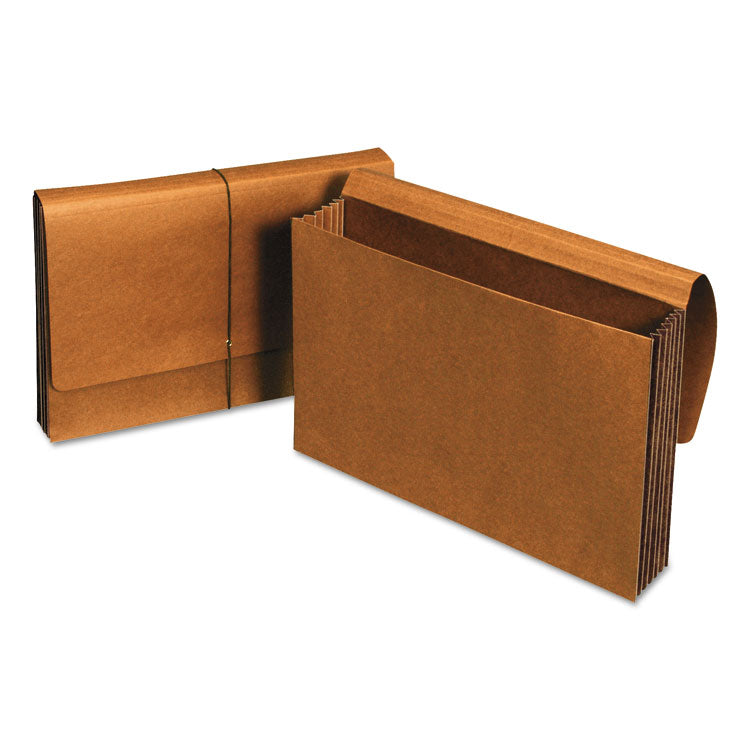 Universal - Extra Wide Expanding Wallets, 5.25" Expansion, 1 Section, Elastic Cord Closure, Legal Size, Redrope