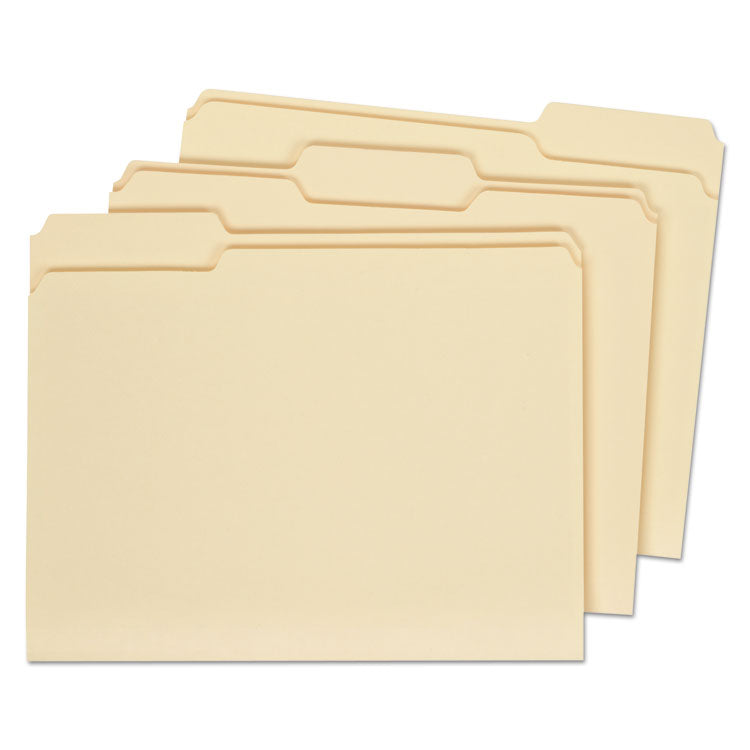 Universal - Double-Ply Top Tab Manila File Folders, 1/3-Cut Tabs: Assorted, Letter Size, 0.75" Expansion, Manila, 100/Box