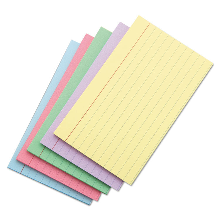 Universal - Index Cards, Ruled, 3 x 5, Assorted, 100/Pack