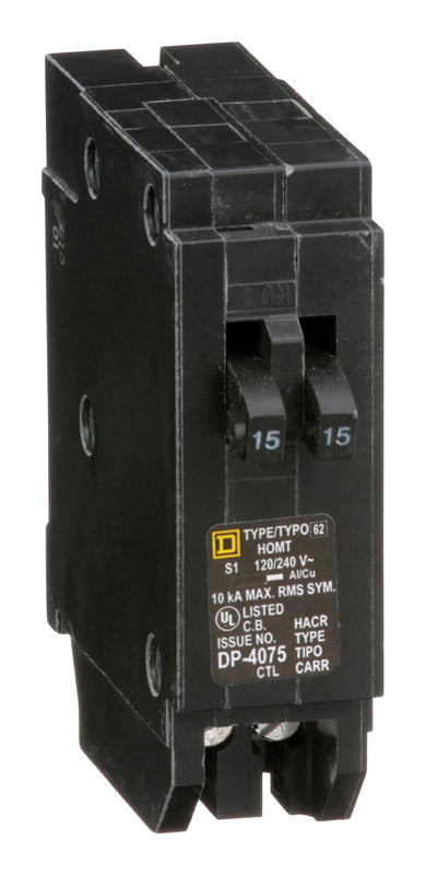 SQUARE D - Square D HomeLine 15/15 amps Tandem Single Pole Circuit Breaker