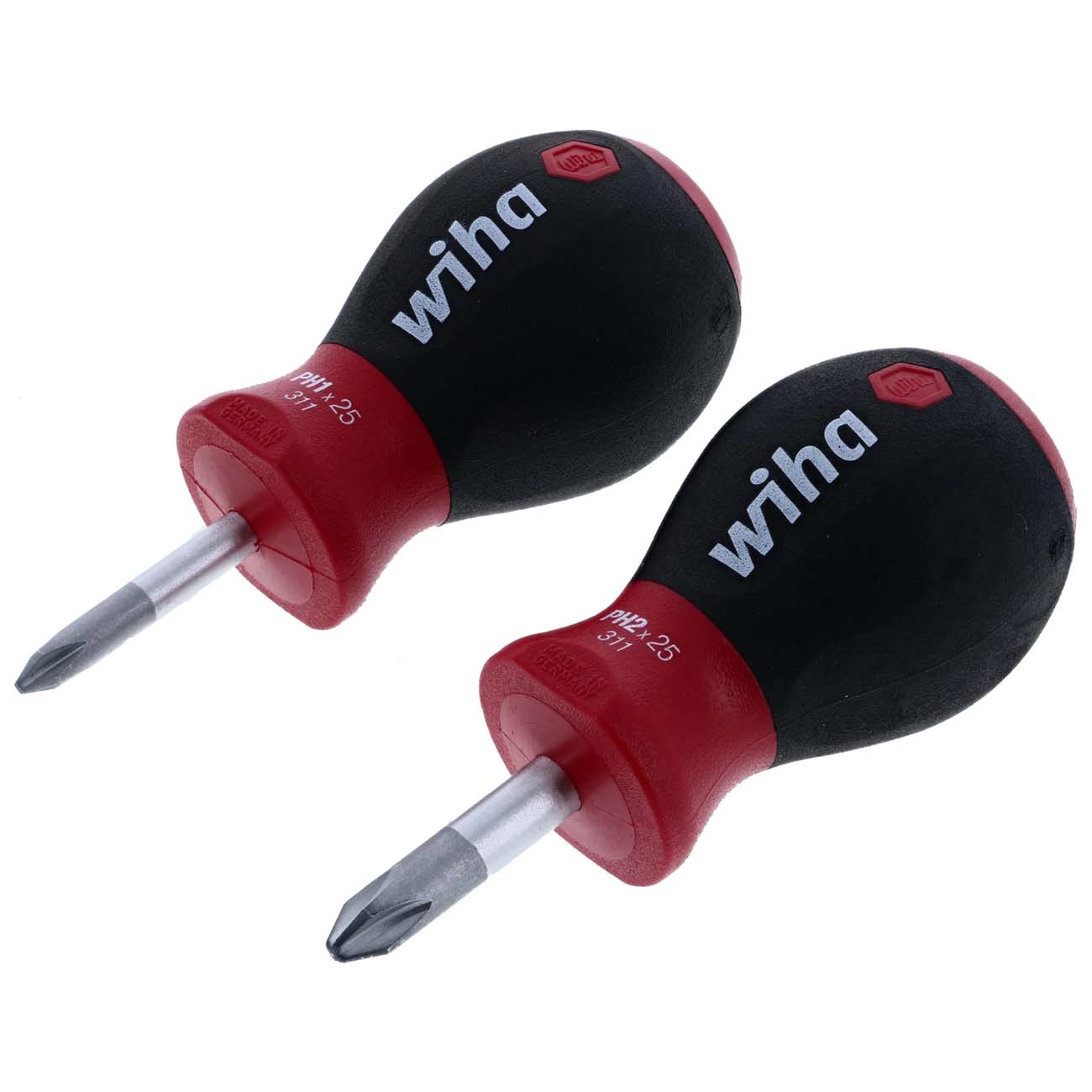 Wiha SoftFinish Stubby Phillips Screwdriver Set (2 Piece Set)