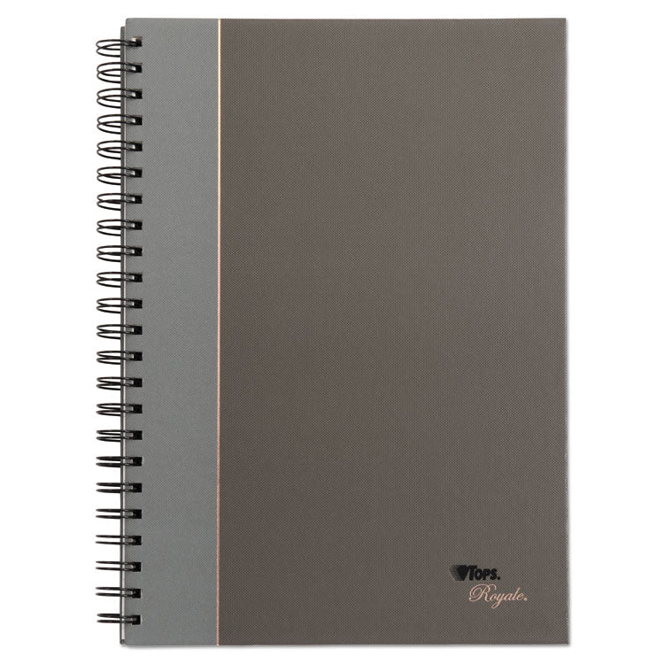 TOPS - Royale Wirebound Business Notebooks, 1-Subject, Medium/College Rule, Black/Gray Cover, (96) 11.75 x 8.25 Sheets