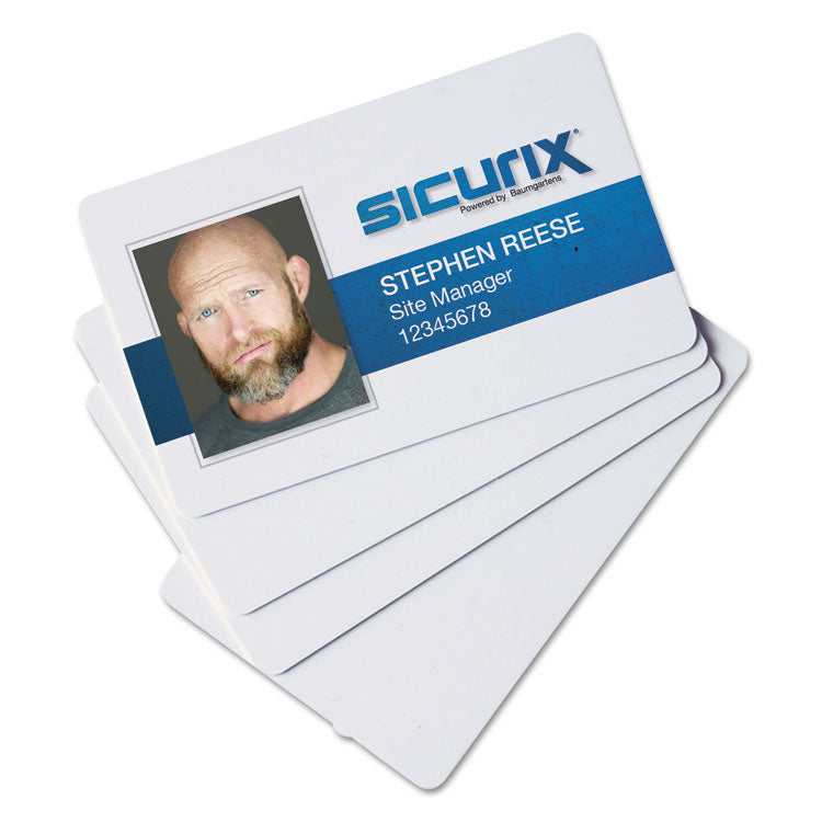 SICURIX - SICURIX Blank ID Card, 2 1/8 x 3 3/8, White, 100/Pack