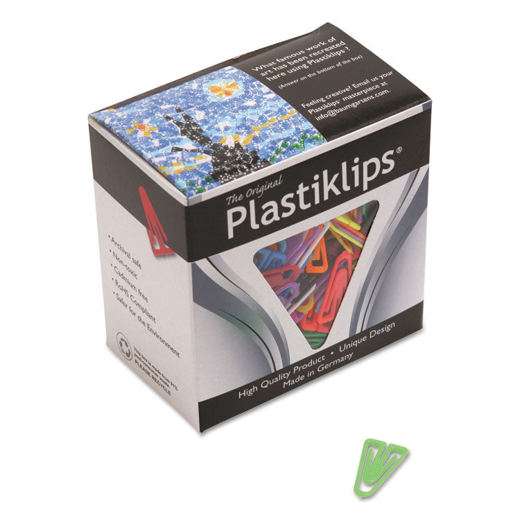 Baumgartens - Plastiklips Paper Clips, Small, Smooth, Assorted Colors, 1,000/Box