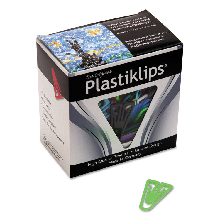 Baumgartens - Plastiklips Paper Clips, Medium, Smooth, Assorted Colors, 500/Box