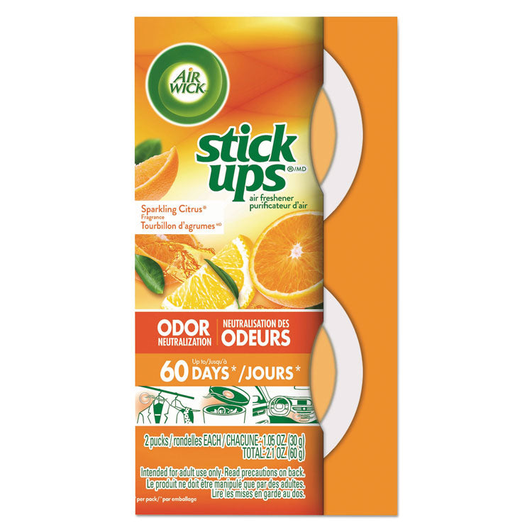 Air Wick - Stick Ups Air Freshener, 2.1 oz, Sparkling Citrus, 12/Carton