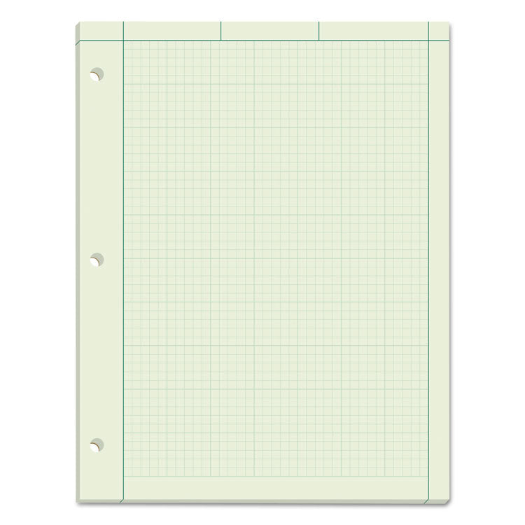 TOPS - Engineering Computation Pads, Cross-Section Quadrille Rule (5 sq/in, 1 sq/in), Green Cover, 100 Green-Tint 8.5 x 11 Sheets