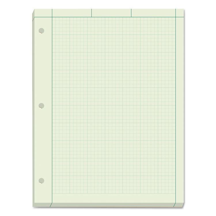 TOPS - Engineering Computation Pads, Cross-Section Quadrille Rule (5 sq/in, 1 sq/in), Green Cover, 200 Green-Tint 8.5 x 11 Sheets