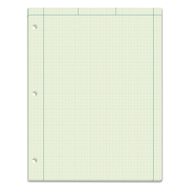 TOPS - Engineering Computation Pads, Cross-Section Quad Rule (5 sq/in, 1 sq/in), Black/Green Cover, 100 Green-Tint 8.5 x 11 Sheets