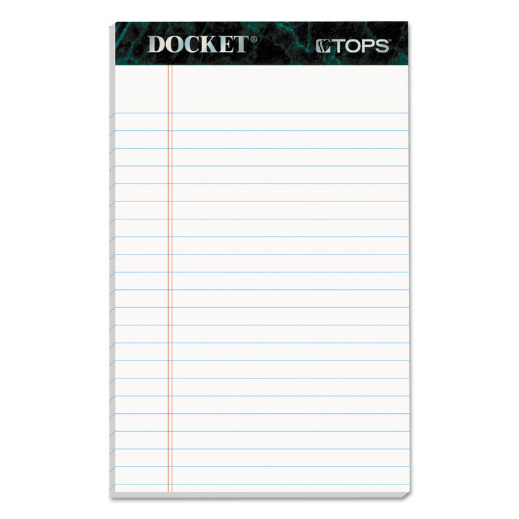 TOPS - Docket Ruled Perforated Pads, Narrow Rule, 50 White 5 x 8 Sheets, 12/Pack
