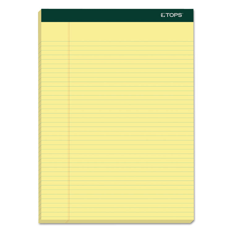 TOPS - Double Docket Ruled Pads, Narrow Rule, 100 Canary-Yellow 8.5 x 11.75 Sheets, 6/Pack