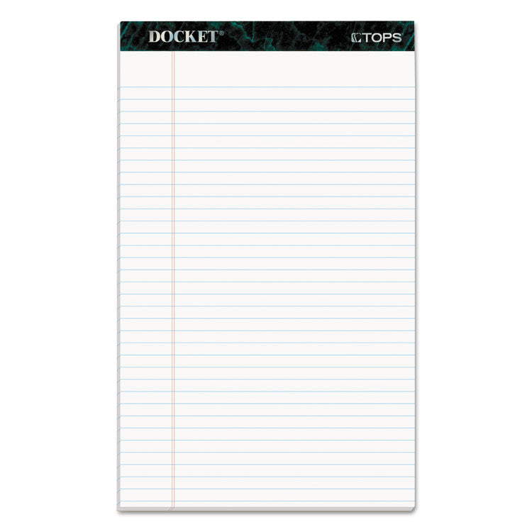 TOPS - Docket Ruled Perforated Pads, Wide/Legal Rule, 50 White 8.5 x 14 Sheets, 12/Pack