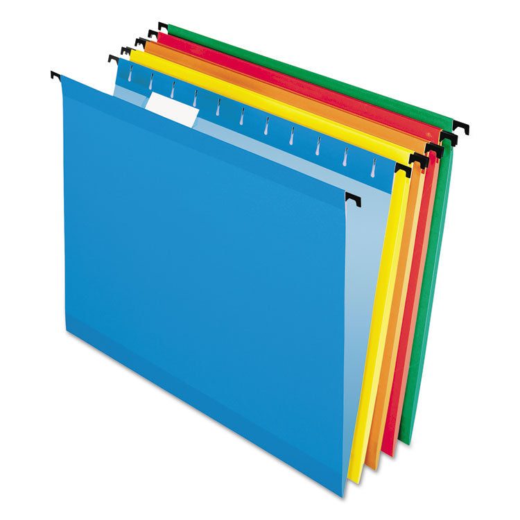 Pendaflex - SureHook Hanging Folders, Letter Size, 1/5-Cut Tabs, Assorted Colors, 20/Box