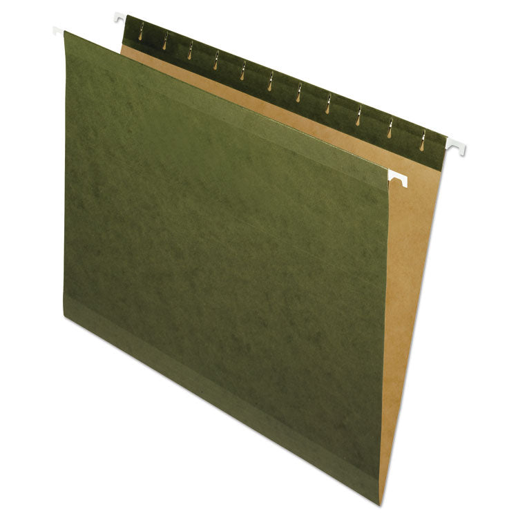 Pendaflex - Reinforced Hanging File Folders, Letter Size, Straight Tabs, Standard Green, 25/Box