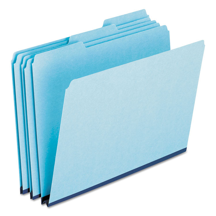 Pendaflex - Pressboard Expanding File Folders, 1/3-Cut Tabs: Assorted, Letter Size, 1" Expansion, Blue, 25/Box