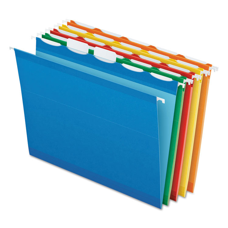 Pendaflex - Ready-Tab Colored Reinforced Hanging Folders, Letter Size, 1/5-Cut Tabs, Assorted Colors, 25/Box