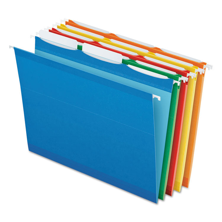 Pendaflex - Ready-Tab Colored Reinforced Hanging Folders, Letter Size, 1/3-Cut Tabs, Assorted Colors, 25/Box