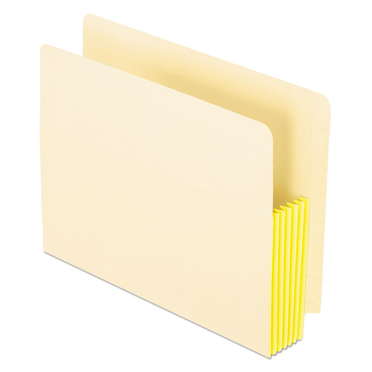 Pendaflex - Manila Drop Front Shelf File Pockets with Rip-Proof-Tape Gusset Top, 5.25" Expansion, Letter Size, Manila, 10/Box