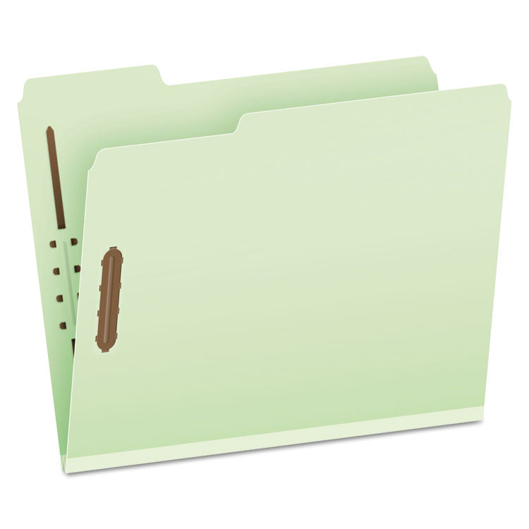 Pendaflex - Heavy-Duty Pressboard Folders with Embossed Fasteners, 1/3-Cut Tabs, 1" Expansion, 2 Fasteners, Letter Size, Green, 25/Box