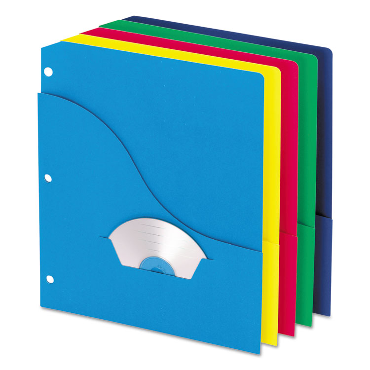 Pendaflex - Pocket Project Folders, 3-Hole Punched, Letter Size, Assorted Colors, 10/Pack