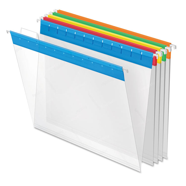 Pendaflex - Poly Hanging Folders, Letter Size, 1/5-Cut Tabs, Assorted Colors, 25/Box