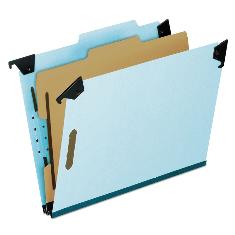 Pendaflex - Hanging Classification Folders with Dividers, Letter Size, 1 Divider, 2/5-Cut Exterior Tabs, Blue