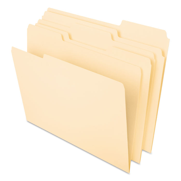 Pendaflex - Interior File Folders, 1/3-Cut Tabs: Assorted, Letter Size, Manila, 100/Box