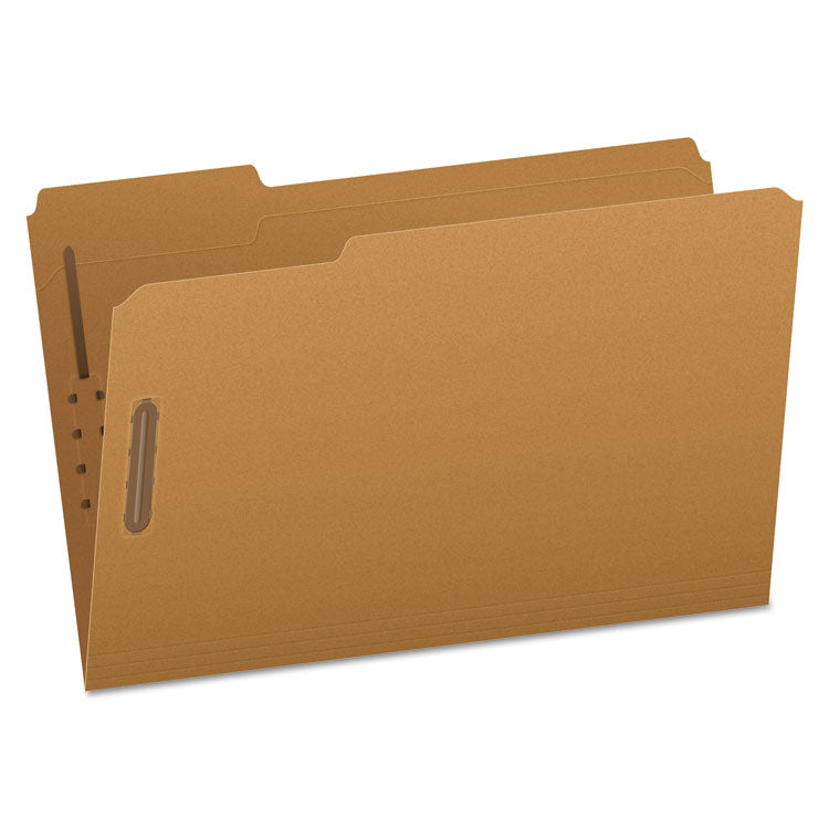 Pendaflex - Kraft Fastener Folders, 1/3-Cut Tabs: Assorted, 2 Fasteners, Legal Size, Kraft Exterior, 50/Box