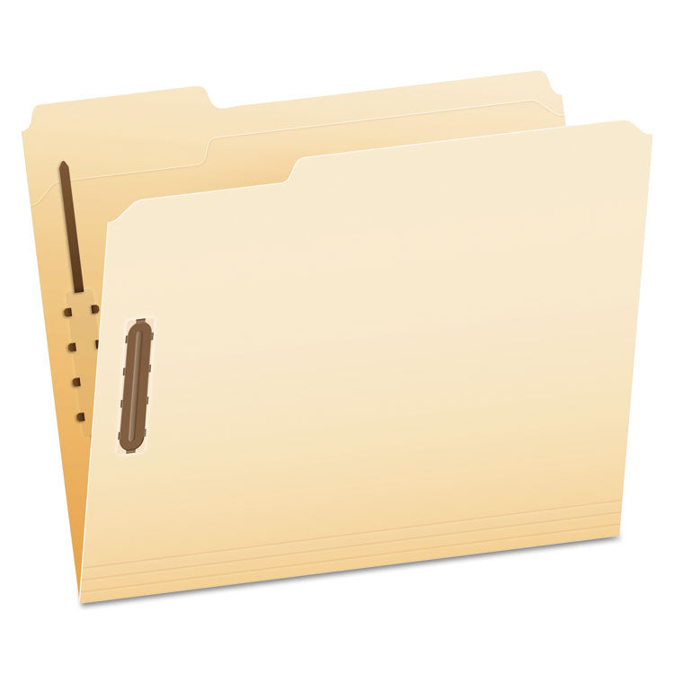 Pendaflex - Manila Fastener Folders, 1/3-Cut Tabs: Assorted, 2 Fasteners, Letter Size, Manila Exterior, 50/Box