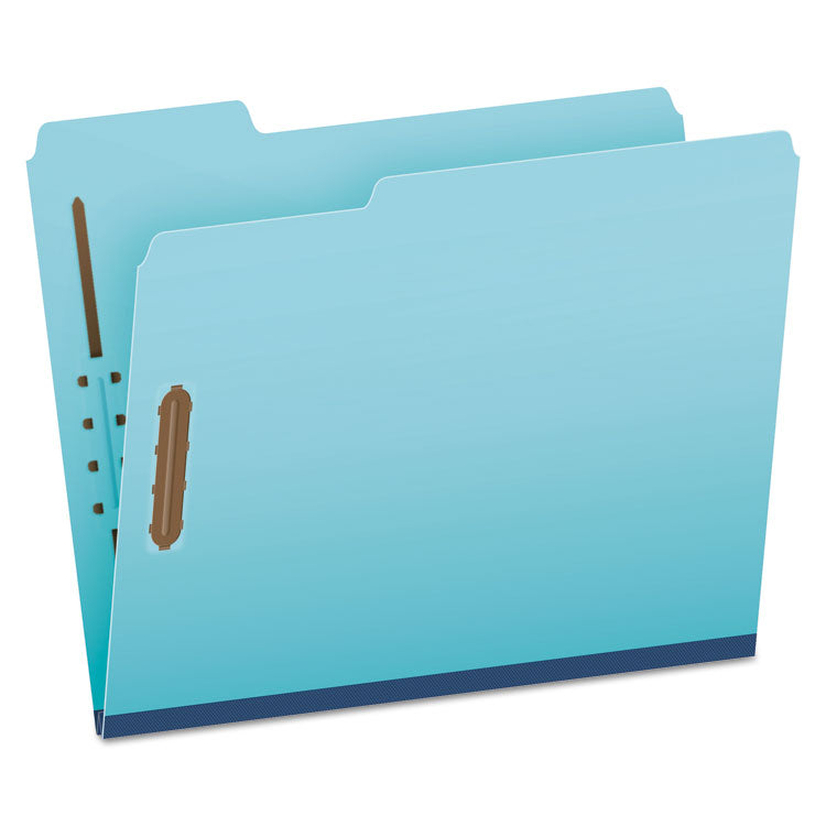 Pendaflex - Heavy-Duty Pressboard Folders w/ Embossed Fasteners, Letter Size, Blue, 25/Box