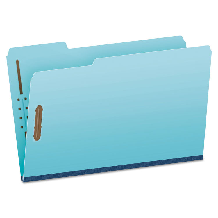 Pendaflex - Heavy-Duty Pressboard Folders with Embossed Fasteners, Legal Size, Blue, 25/Box