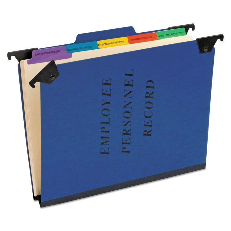 Pendaflex - Hanging-Style Personnel Folders, 5 Dividers with 1/5-Cut Tabs, Letter Size, 1/3-Cut Exterior Tabs, Blue