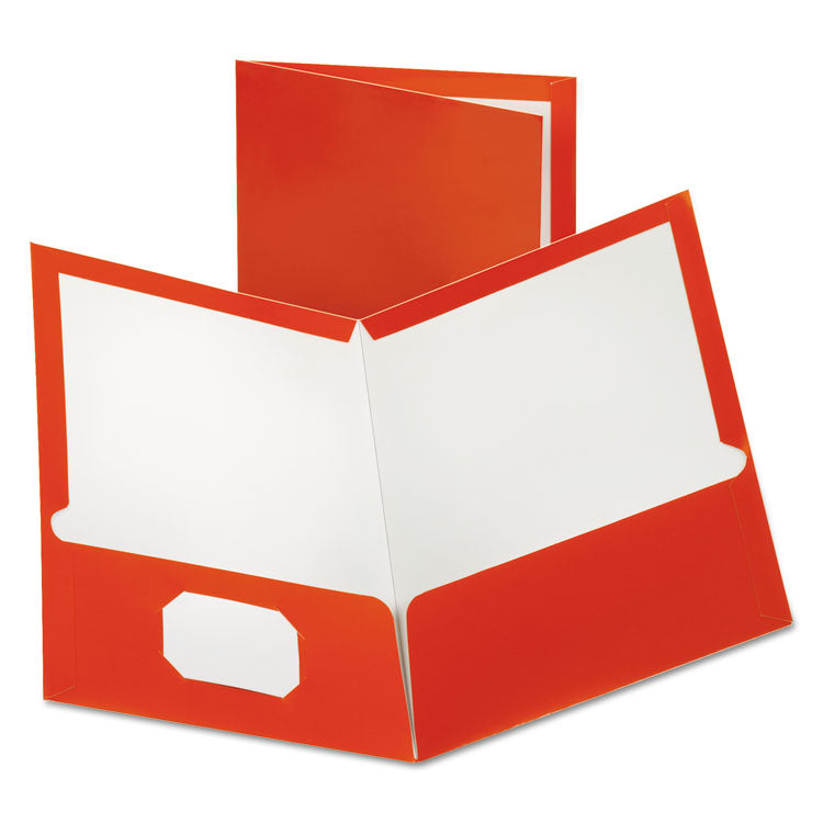 Oxford - Two-Pocket Laminated Paper Folder, 100-Sheet Capacity, 11 x 8.5, Metallic Copper, 25/Box