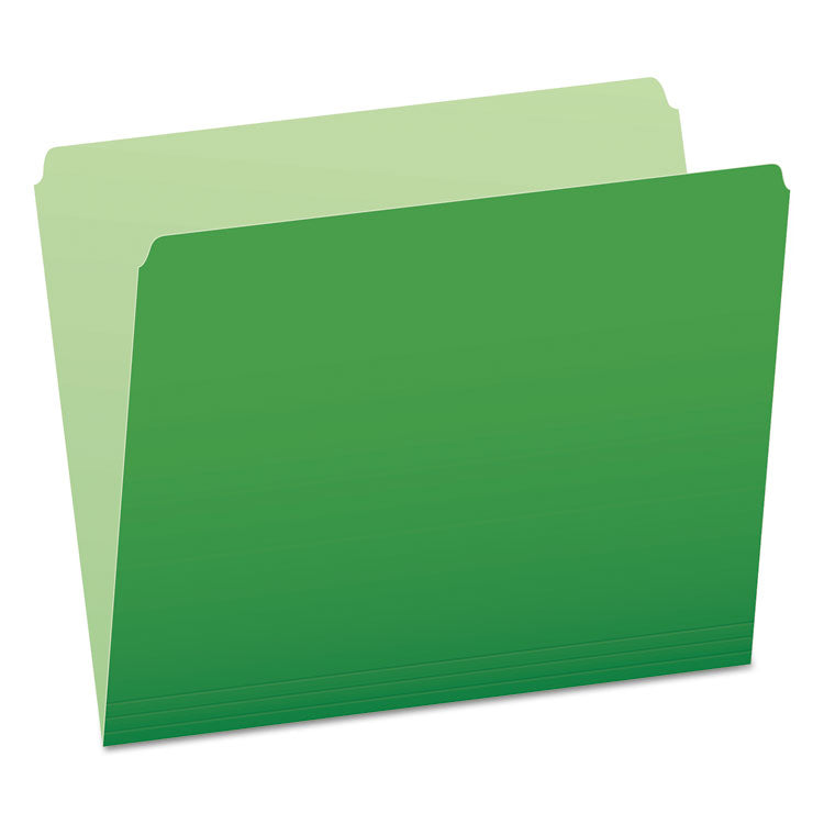 Pendaflex - Colored File Folders, Straight Tabs, Letter Size, Green/Light Green, 100/Box